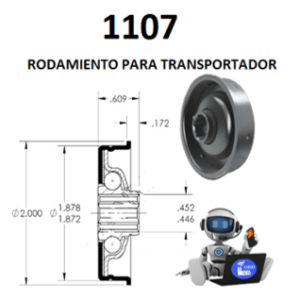 1107 RODAMIENTO INTERIOR HEXAGONAL 7/16” PARA TRANSPORTADOR DE TUBO