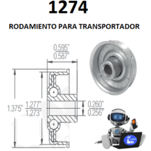 1274 RODAMIENTO INTERIOR REDONDO 1/4” PARA TRANSPORTADOR DE TUBO