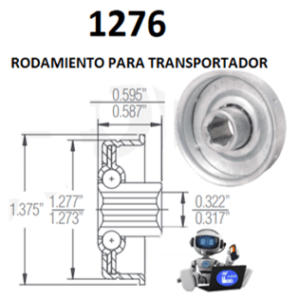 1276 RODAMIENTO INTERIOR HEXAGONAL 5/16” PARA TRANSPORTADOR DE TUBO