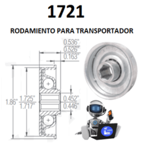 1721 RODAMIENTO INTERIOR HEXAGONAL 7/16” PARA TRANSPORTADOR DE TUBO