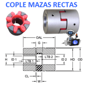 CJ28/38B COPLE COMPLETO DE FIERRO MAZAS RECTAS PILOTO CON SPIDER 98A ROJO NO. PARTE 68514460881