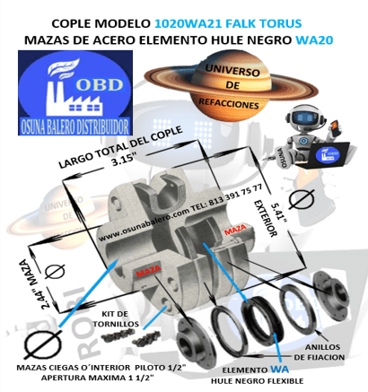 1020WA21 COPLE TORUS FALK UNIVERSO DE REFACCIONES OSUNA BALERO