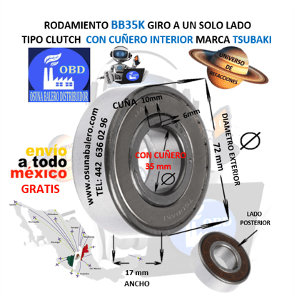 BB35K TSUBAKI BALERO TIPO CLUTCH UNIVERSO OSUNA BALERO