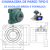 F4B-E-315R CHUMACERA TIPO E DE RODILLOS DODGE DE PARED 4 TORNILLOS FLECHA 3 15/16” No. 023116