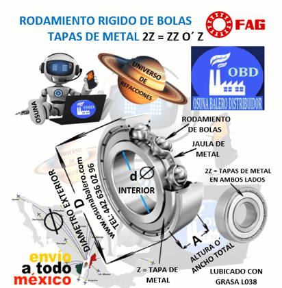 6002-2Z-L038-C3 RODAMIENTO FAG d=15mm D=32mm A=9mm