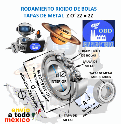 627-ZZ RODAMIENTO ECONOMIC INTERIOR d=7mm EXTERIOR D=22mm ANCHO A=7mm