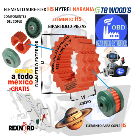 TB WOODS SURE-FLEX HS HYTREL NARANJA UNIVERSO DE REFACCIONES OSUNA