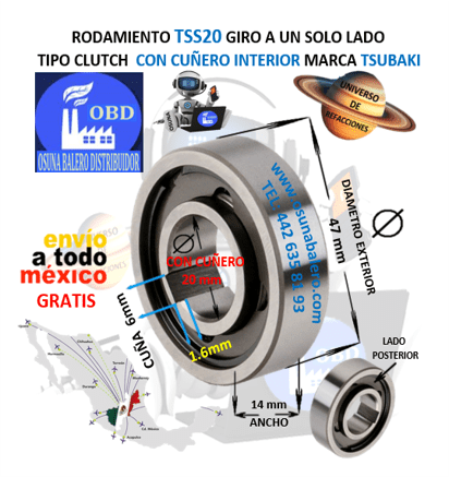 TSS20 TSUBAKI CAM CLUTCH UNIVERSO OSUNA BALERO