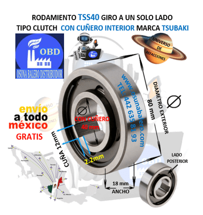 TSS40 TSUBAKI CAM CLUTCH UNIVERSO OSUNA BALERO