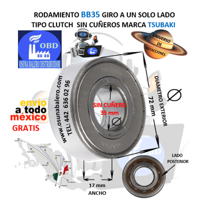 TSUBAKI BB35 BALERO CLUTCH SIN CUÑAS UNIVERSO OSUNA BALERO