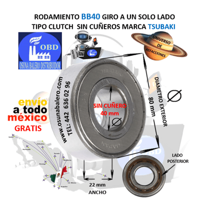 TSUBAKI BB40 BALERO CLUTCH SIN CUÑAS UNIVERSO OSUNA BALERO