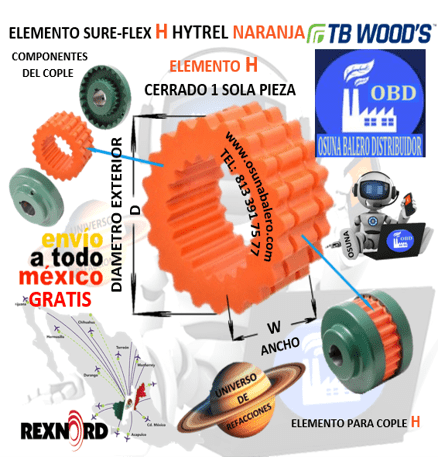 TB WOODS SURE-FLEX H HYTREL NARANJA UNIVERSO DE REFACCIONES OSUNA