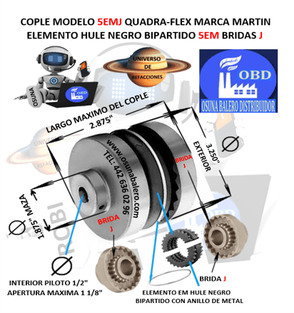5EMJ COPLE QUADRA-FLEX CON ANILLO MARTIN UNIVERSO OSUNA BALERO