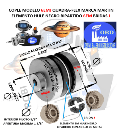 6EMJ COPLE QUADRA-FLEX CON ANILLO MARTIN UNIVERSO OSUNA BALERO