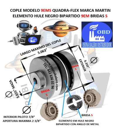 9EMS COPLE QUADRA-FLEX CON ANILLO MARTIN UNIVERSO OSUNA BALERO