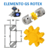 GS-28 SPIDER 92A AMARILLO ROTEX 8 PUNTAS CURVAS EXTERIOR A=65mm ANCHO W=15mm H=SOLIDO  CENTRO CERRADO
