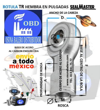 SEAL MASTER TR Y TRL ROTULA HEMBRA EN PULGADAS UNIVERSO OSUNA BALERO