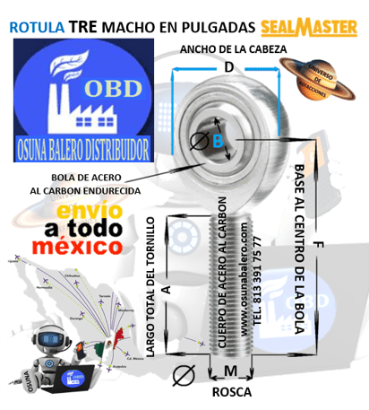 SEAL MASTER TRE Y TREL ROTULA MACHO EN PULGADAS UNIVERSO OSUNA BALERO