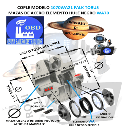 1070WA21 COPLE TORUS FALK UNIVERSO DE REFACCIONES OSUNA BALERO
