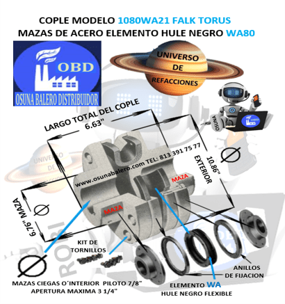 1080WA21 COPLE TORUS FALK UNIVERSO DE REFACCIONES OSUNA BALERO