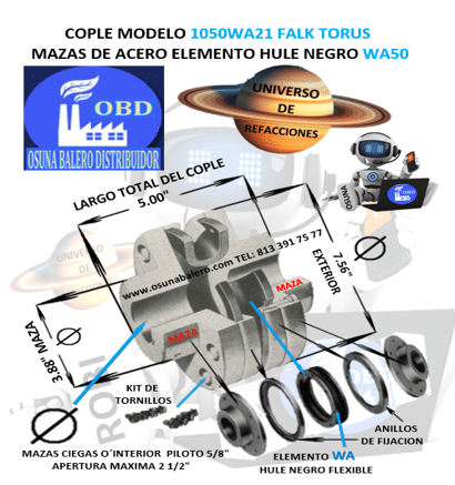 1050WA21 COPLE TORUS FALK UNIVERSO DE REFACCIONES OSUNA BALERO