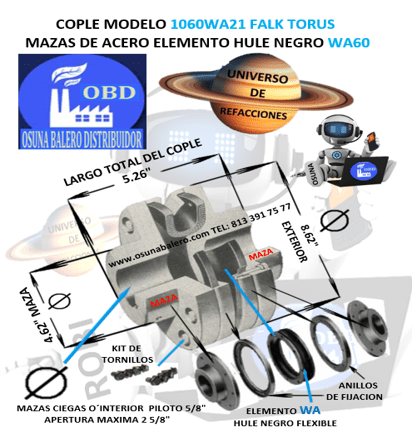 1060WA21 COPLE TORUS FALK UNIVERSO DE REFACCIONES OSUNA BALERO