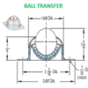 4230-01 BALL TRANSFER  BOLA DE ACERO 1” BRIDA 2 TORNILLOS