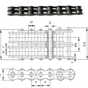 R35-2 CAJA DE CADENA DOBLE PASO 35 LINK-BELT REMACHADA PASO 3/8” LARGO 3.05MT. ( 10FT )