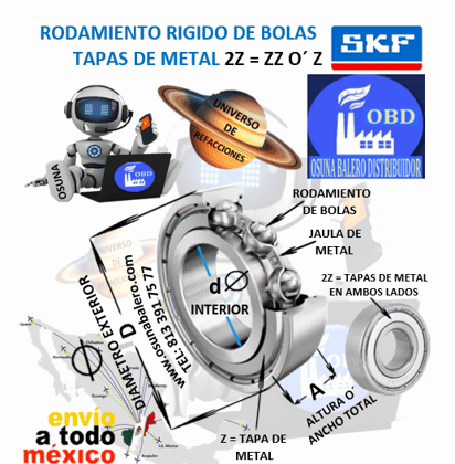 6307-2Z RODAMIENTO SKF d=35mm D=80mm A=21 mm