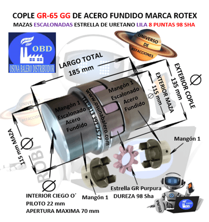 GR-65 COPLE ROTEX MAZAS ESCALONADAS GG UNIVERSO OSUNA BALERO