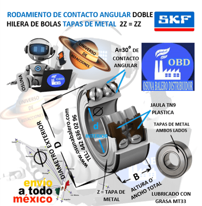 3203 A-2ZTN9/MT33 RODAMIENTO SKF d=17mm D=40mm  B=17.5mm