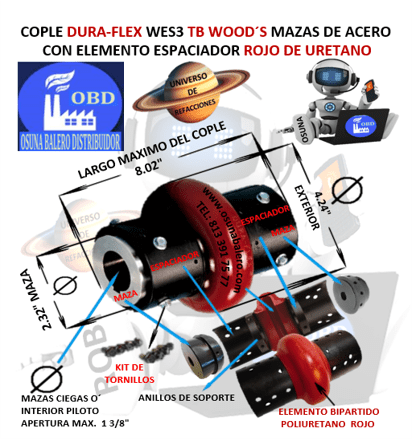 WES3 COPLE TB WOODS CON ESPACIDOR UNIVERSO OSUNA BALERO