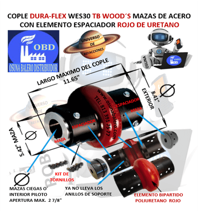 WES30 COPLE TB WOODS CON ESPACIDOR UNIVERSO OSUNA BALERO