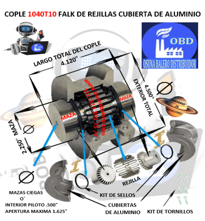 1040T10 COPLE FALK DE REJILLAS UNIVERSO DE REFACCIONES