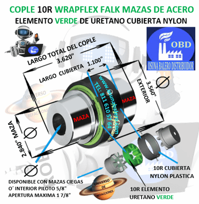 10R COPLE FALK SERIE 10 WRAPFLEX EXTERIOR 3 9/16” LARGO 3 5/8”