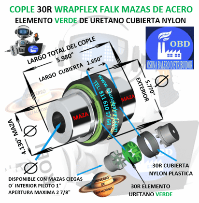 30R COPLE FALK SERIE 10 WRAPFLEX EXTERIOR 5 3/4” LARGO 6”