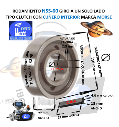 NSS-60 RODAMIENTO CLUTCH MORSE UNIVERSO OSUNA BALERO