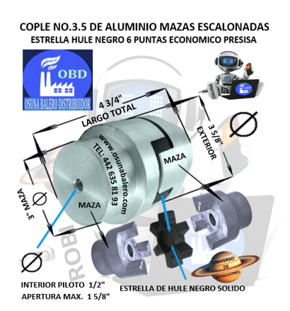 No 3-5 COPLE DE ALUMINIO PRESISA UNIVERSO OSUNA BALERO