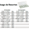 KIT DE RESORTES VARIAS MEDIDAS 200 PIEZAS