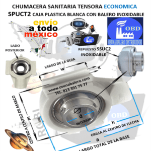 SPUCT208 CHUMACERA ECONOMICA SANITARIA TENSORA INTERIOR d=40mm h=85mm a=140mm k=16mm