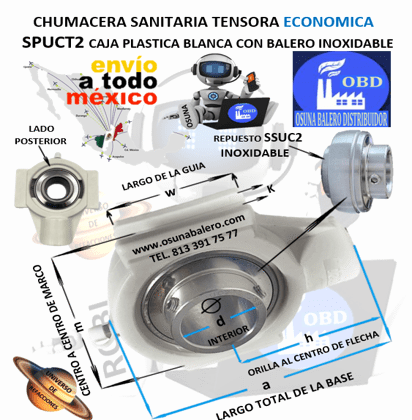 SPUCT207-20 CHUMACERA ECONÓMICA SANITARIA TENSORA INTERIOR d=1 1/4" h=76mm a=125mm k=12mm