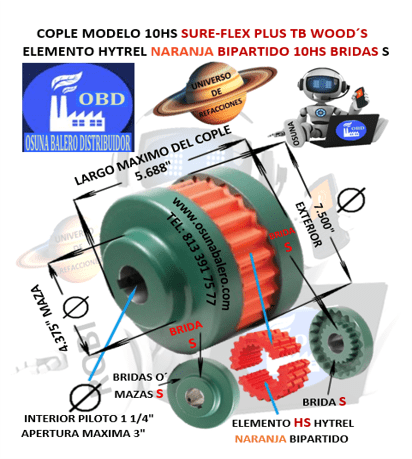 10HS COPLE SURE-FLEX TB WOOD S HYTREL BIPARTIDO UNIVERSO OSUNA BALERO