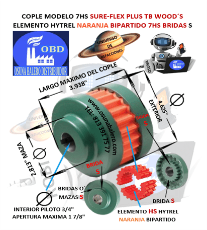 7HS COPLE SURE-FLEX TB WOOD S HYTREL BIPARTIDO UNIVERSO OSUNA BALERO