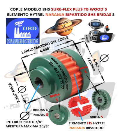 8HS COPLE SURE-FLEX TB WOOD S HYTREL BIPARTIDO UNIVERSO OSUNA BALERO