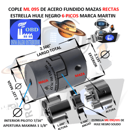 ML 095 COPLE MARTIN DE ACERO DE FUNDICION EXTERIOR 2 1/8″ LARGO 2 1/2″