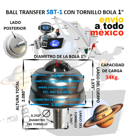 SBT-1 BALL TRANSFER PARA TRANSPORTADOR UNIVERSO OSUNA BALERO