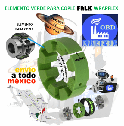 10R ELEMENTO FALK 0789007 PARA COPLE WRAPFLEX ELASTOMERICO VERDE