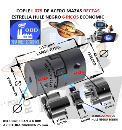 L075 TL COPLE DE ACERO UNIVERSO DE REFACCIONES OSUNA BALERO