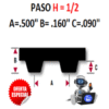 270H075 BANDA MARCA GATES DIENTE CUADRADO PASO 1/2"