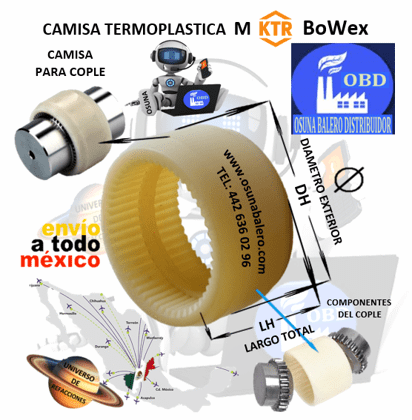 M-42 CAMISA BOWEX KTR EXTERIOR DH=92mm LARGO LH=50mm DE 50 DIENTES